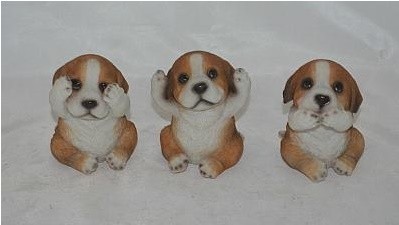 Resin Set Of 3 Jack Russell Dogs
